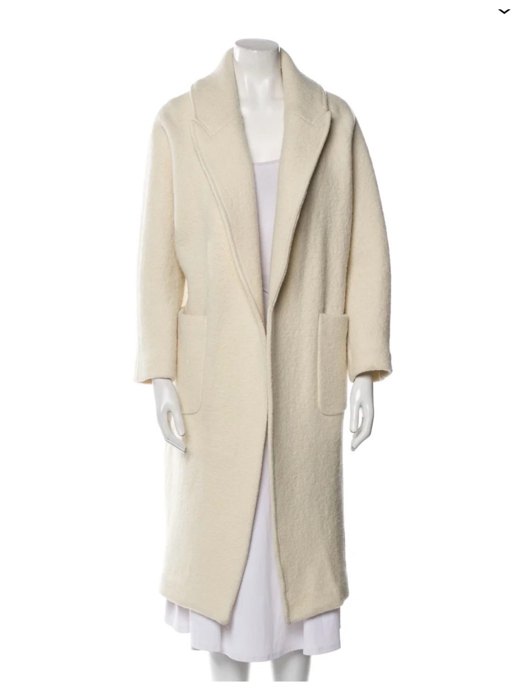 ba&sh Ivory Long Open-Front Trench Coat